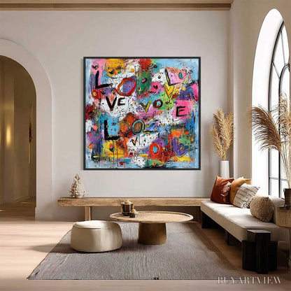 BUYARTVIEW Love Explosion – Colorful Abstract Graffiti Style Love Painting - image 2