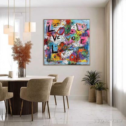 BUYARTVIEW Love Explosion – Colorful Abstract Graffiti Style Love Painting - image 4