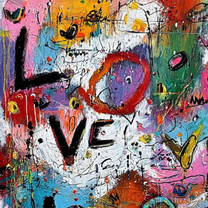 BUYARTVIEW Love Explosion – Colorful Abstract Graffiti Style Love Painting - image 5