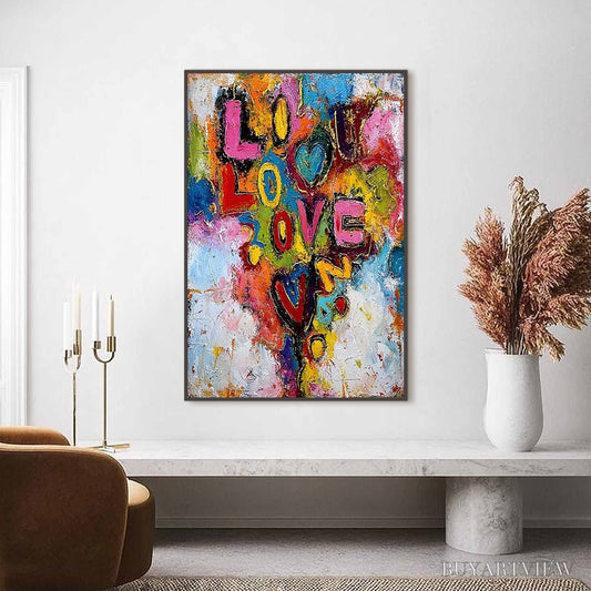 BUYARTVIEW Love Cascade – Colorful Textured Abstract Love Graffiti - image 2