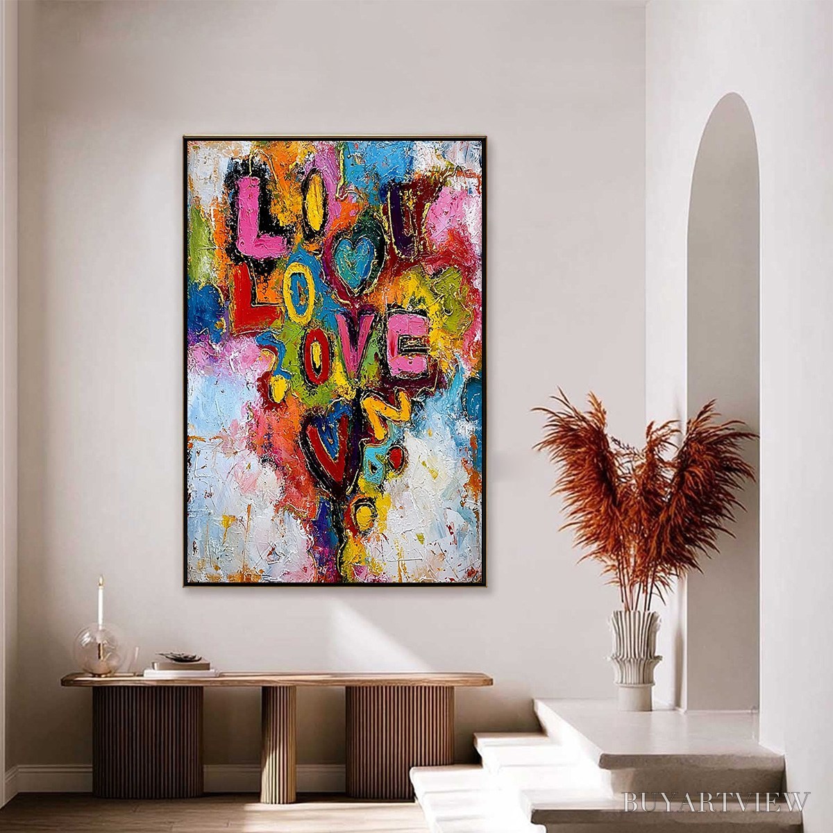 BUYARTVIEW Love Cascade – Colorful Textured Abstract Love Graffiti - image 4