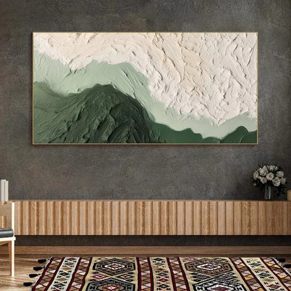EMERALD DUSK: Textured Abstract Landscape Oil Painting