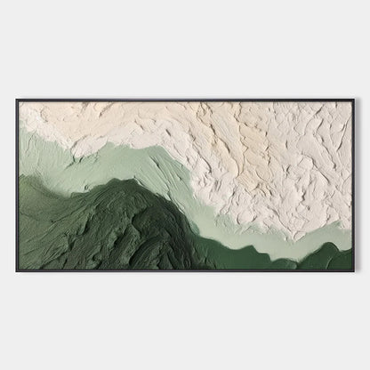 EMERALD DUSK: Textured Abstract Landscape Oil Painting