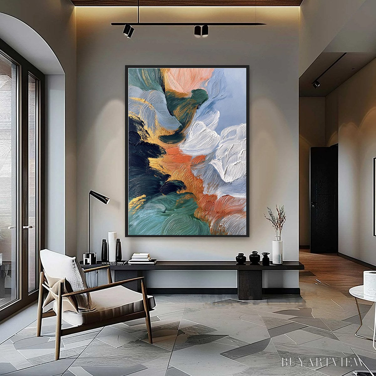 BUYARTVIEW Ascension – Textured Impasto Abstract Painting with Gold Accents - image 2