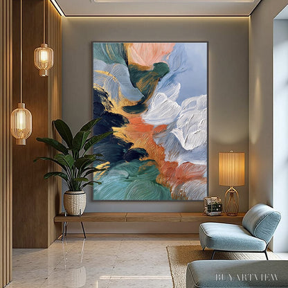 BUYARTVIEW Ascension – Textured Impasto Abstract Painting with Gold Accents - image 4
