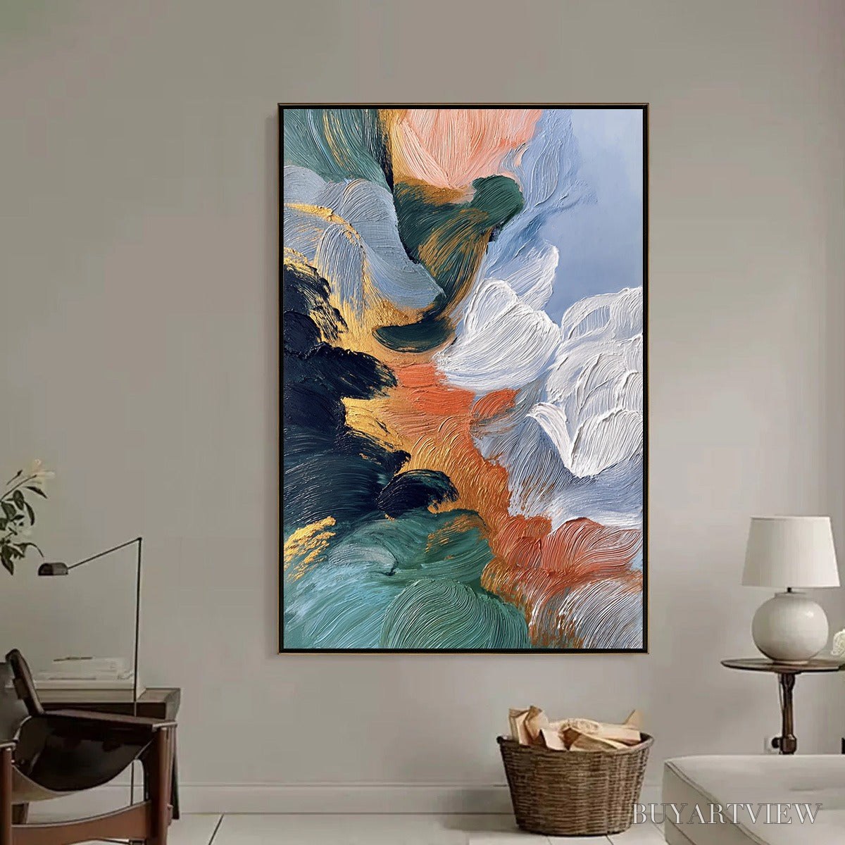 BUYARTVIEW Ascension – Textured Impasto Abstract Painting with Gold Accents - image 6