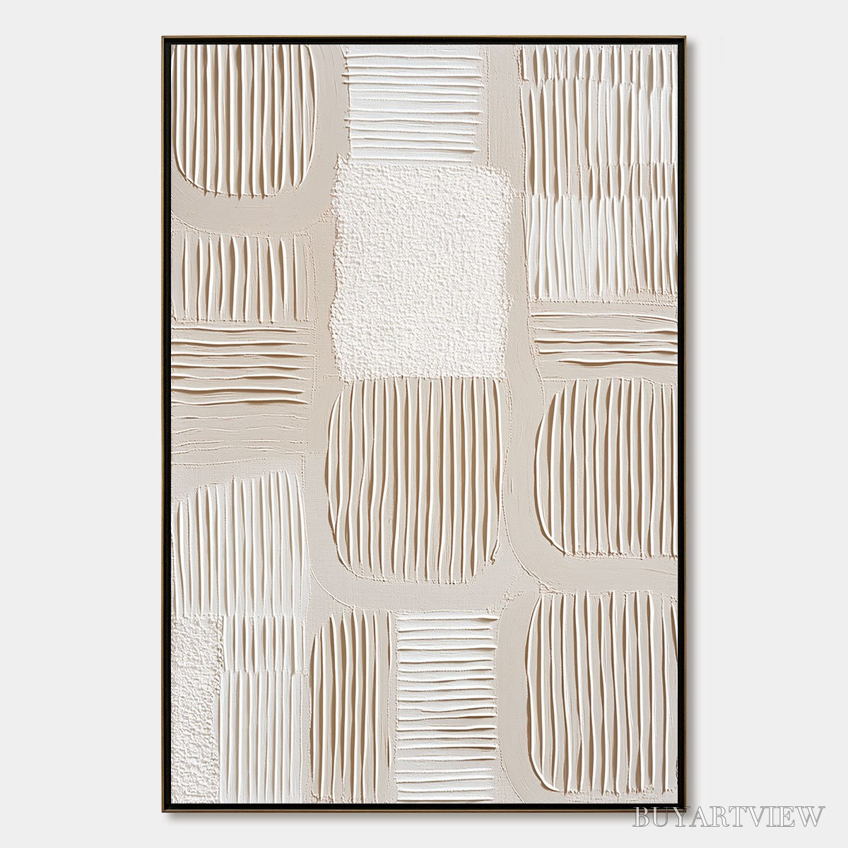 BUYARTVIEW Silent Rhythms – Textured Wabi Sabi Abstract Painting - image 1