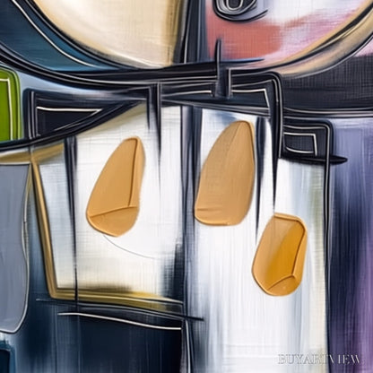 BUYARTVIEW Syncopation – Modern Abstract Square Painting with Textured Accents - image 3