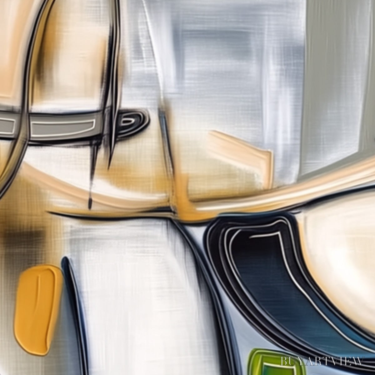 BUYARTVIEW Syncopation – Modern Abstract Square Painting with Textured Accents - image 5