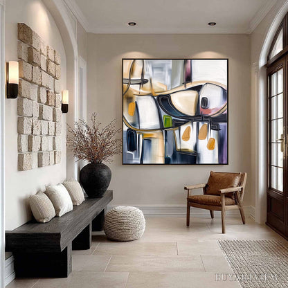 BUYARTVIEW Syncopation – Modern Abstract Square Painting with Textured Accents - image 6