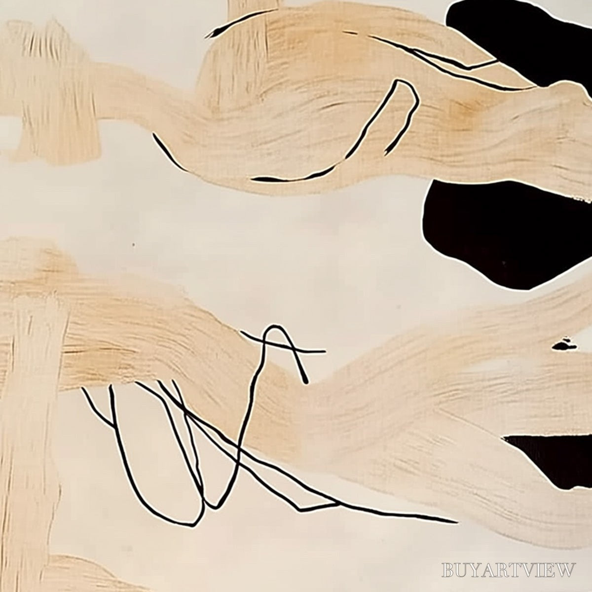BUYARTVIEW Echoes of Silence – Vertical Wabi Sabi Abstract Painting in Neutral Tones - image 3