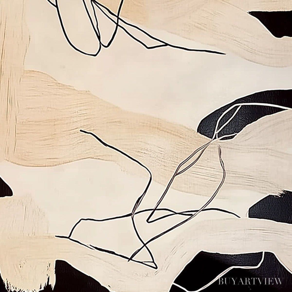 BUYARTVIEW Echoes of Silence – Vertical Wabi Sabi Abstract Painting in Neutral Tones - image 5