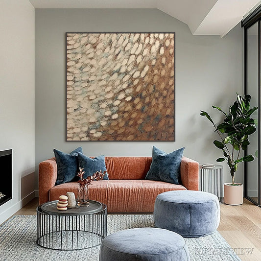 BUYARTVIEW Golden Drift – Textured Wabi Sabi Abstract Oil Painting - image 2