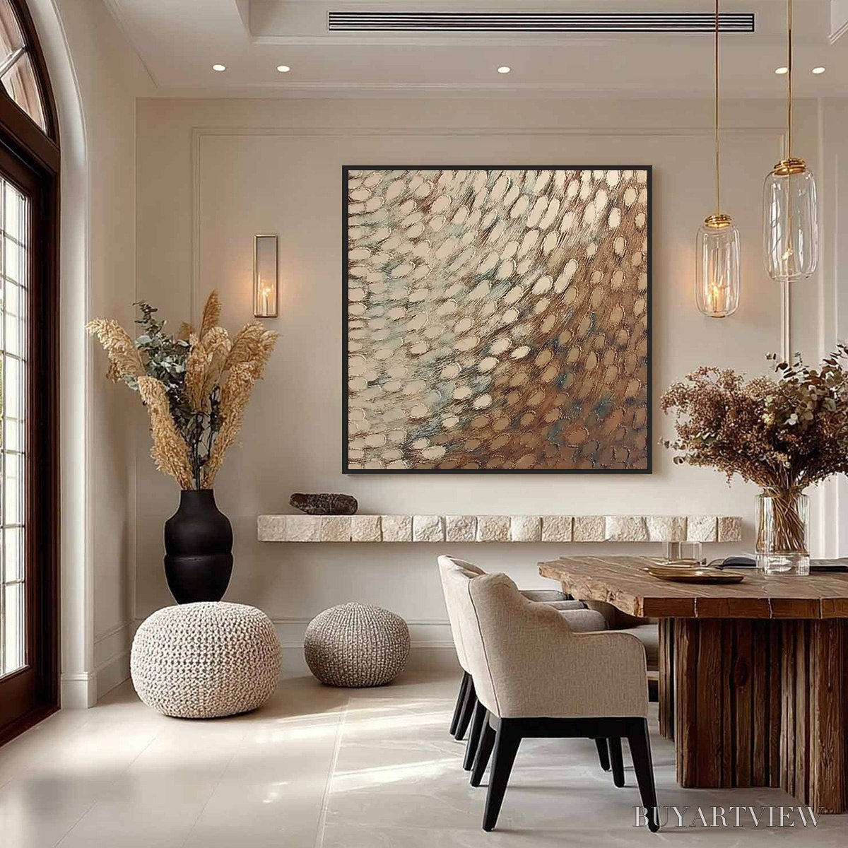 BUYARTVIEW Golden Drift – Textured Wabi Sabi Abstract Oil Painting - image 4