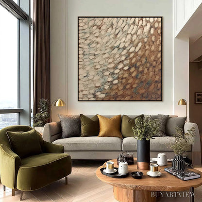BUYARTVIEW Golden Drift – Textured Wabi Sabi Abstract Oil Painting - image 6