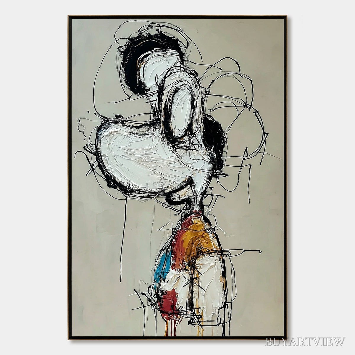 BUYARTVIEW Inner Monologue – Expressive Abstract Figurative Impasto - image 1
