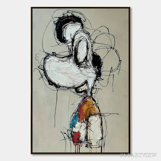 BUYARTVIEW Inner Monologue – Expressive Abstract Figurative Impasto - image 1