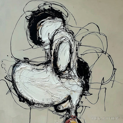 BUYARTVIEW Inner Monologue – Expressive Abstract Figurative Impasto - image 3