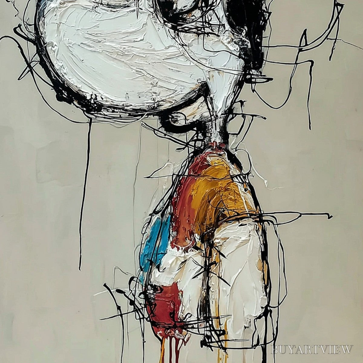 BUYARTVIEW Inner Monologue – Expressive Abstract Figurative Impasto - image 5