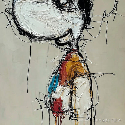 BUYARTVIEW Inner Monologue – Expressive Abstract Figurative Impasto - image 5