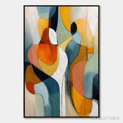 BUYARTVIEW Interplay – Colorful Textured Abstract Oil Painting for Modern Decor - image 1
