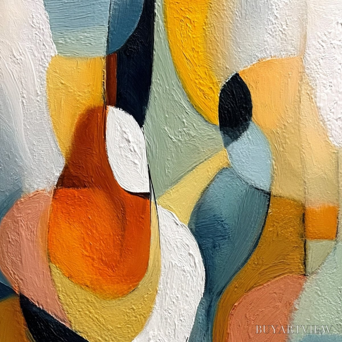 BUYARTVIEW Interplay – Colorful Textured Abstract Oil Painting for Modern Decor - image 3