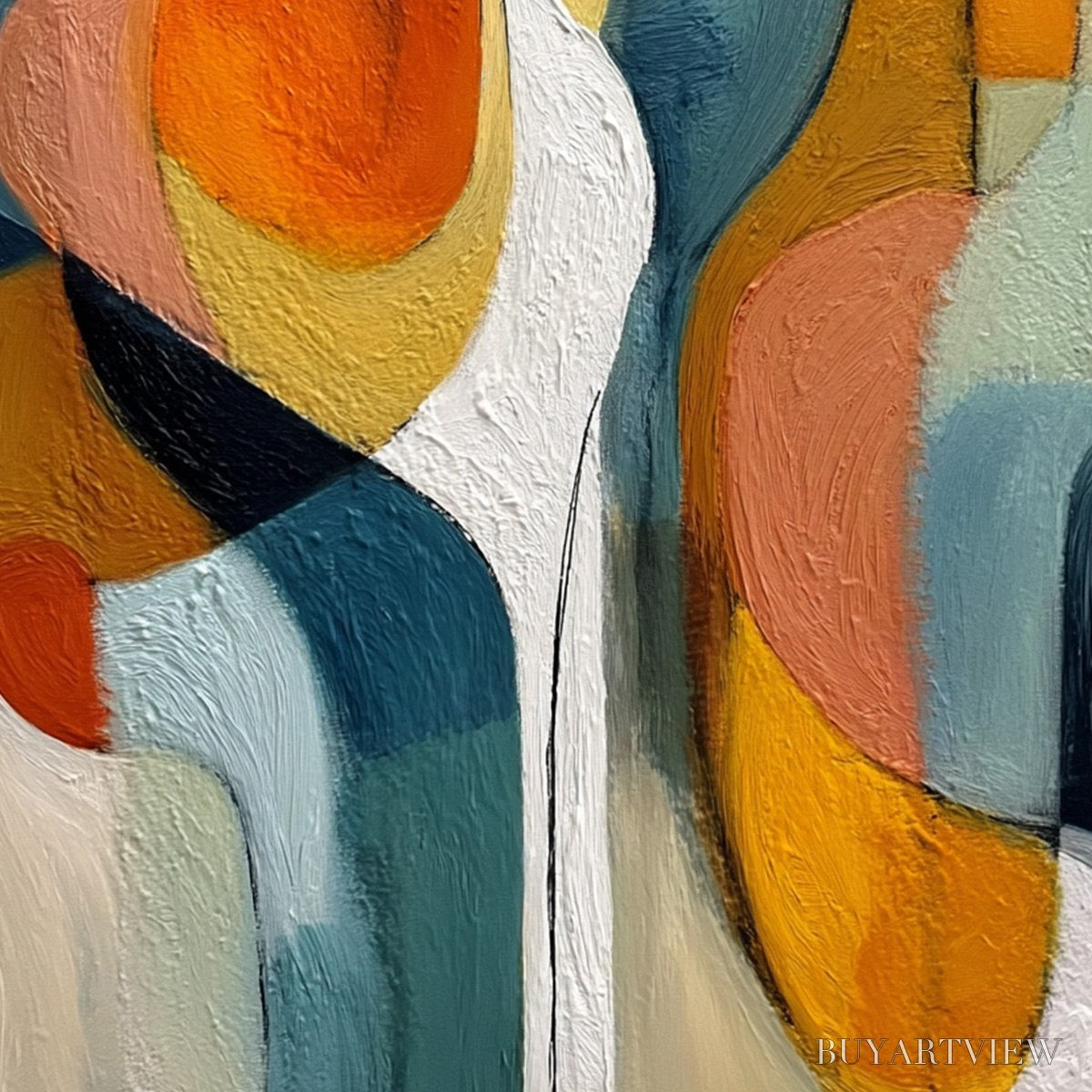 BUYARTVIEW Interplay – Colorful Textured Abstract Oil Painting for Modern Decor - image 5