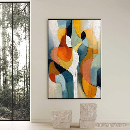 BUYARTVIEW Interplay – Colorful Textured Abstract Oil Painting for Modern Decor - image 6