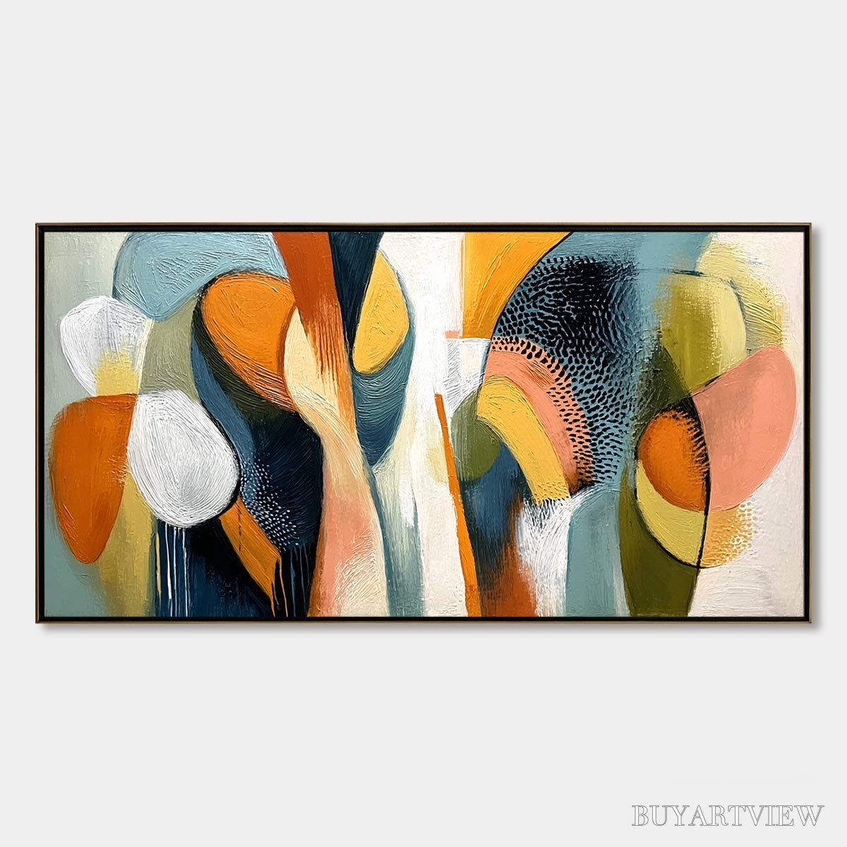 BUYARTVIEW Urban Jubilee – Large Colorful Abstract Textured Oil Painting for Modern Decor - image 1