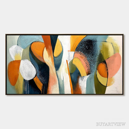 BUYARTVIEW Urban Jubilee – Large Colorful Abstract Textured Oil Painting for Modern Decor - image 1