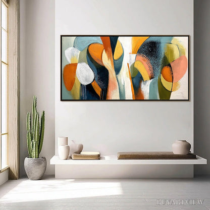 BUYARTVIEW Urban Jubilee – Large Colorful Abstract Textured Oil Painting for Modern Decor - image 4