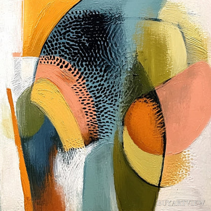 BUYARTVIEW Urban Jubilee – Large Colorful Abstract Textured Oil Painting for Modern Decor - image 5