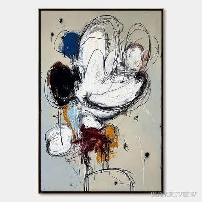 BUYARTVIEW Syncopation – Large Vertical Abstract Painting with Dynamic Lines - image 1