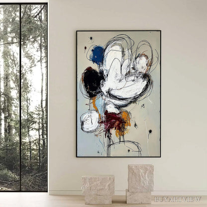 BUYARTVIEW Syncopation – Large Vertical Abstract Painting with Dynamic Lines - image 2