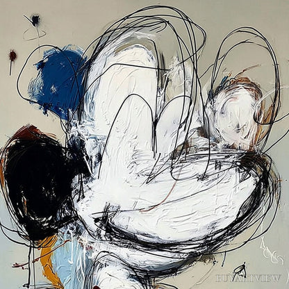 BUYARTVIEW Syncopation – Large Vertical Abstract Painting with Dynamic Lines - image 3