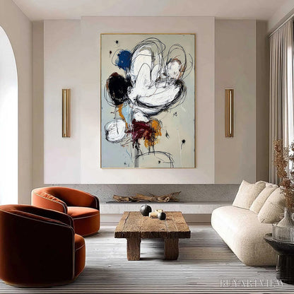 BUYARTVIEW Syncopation – Large Vertical Abstract Painting with Dynamic Lines - image 4