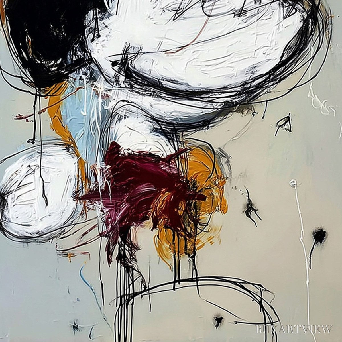 BUYARTVIEW Syncopation – Large Vertical Abstract Painting with Dynamic Lines - image 5