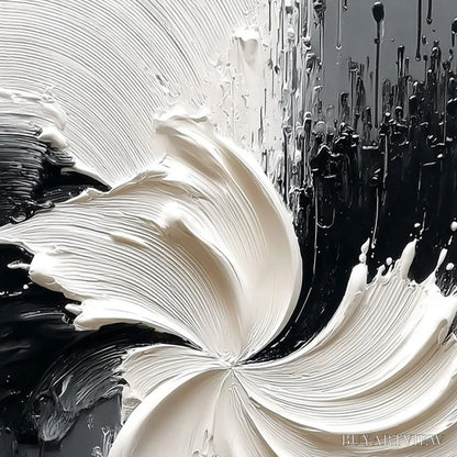 BUYARTVIEW Convergence – Textured Black and White Abstract Impasto Painting - image 5