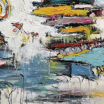 BUYARTVIEW Creature Carnival – Colorful Abstract Impasto Painting with Whimsical Figures - image 5
