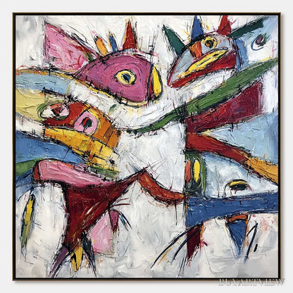 BUYARTVIEW Carnival of Souls – Large Colorful Abstract Impasto - image 1