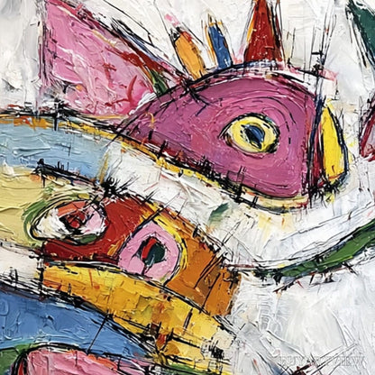 BUYARTVIEW Carnival of Souls – Large Colorful Abstract Impasto - image 3