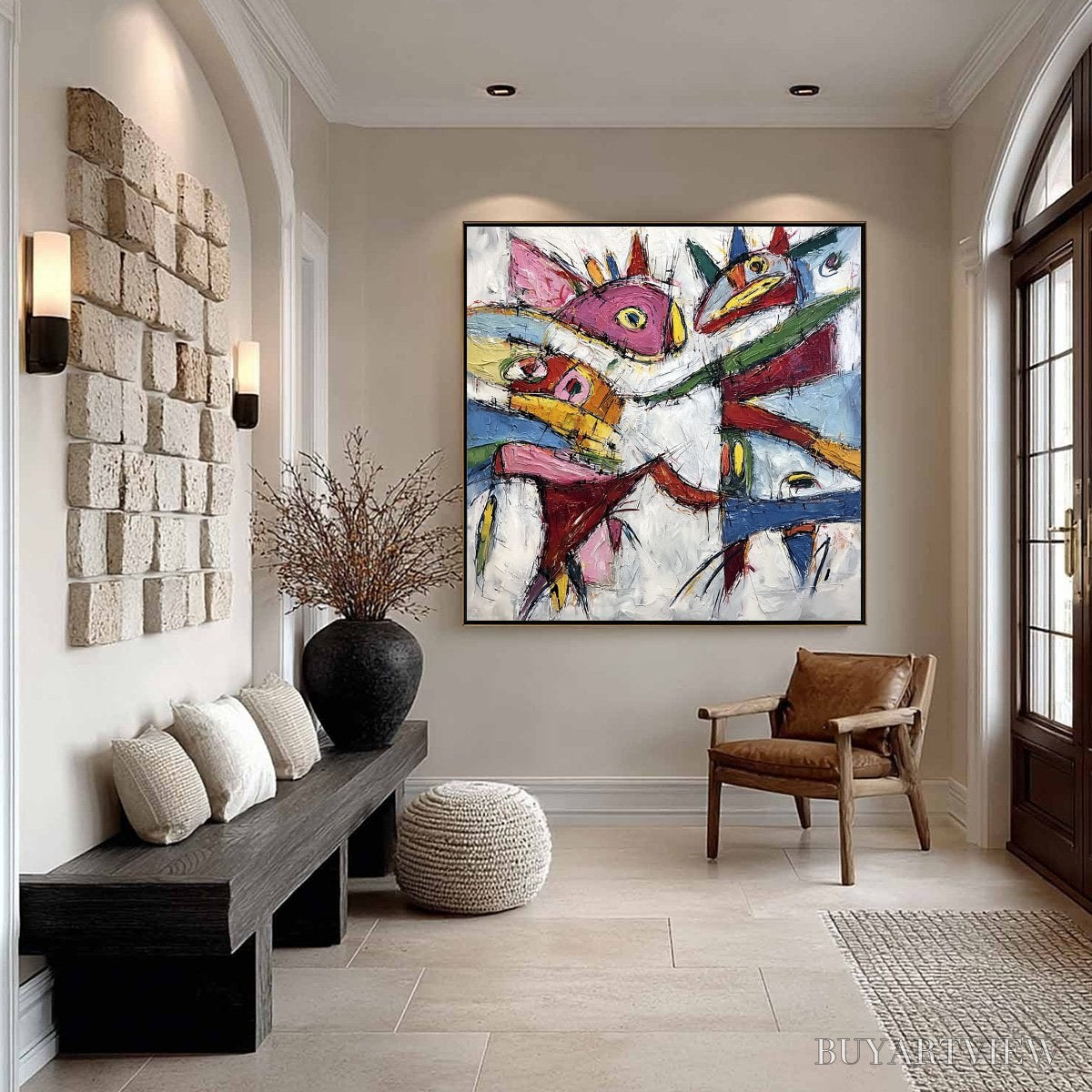 BUYARTVIEW Carnival of Souls – Large Colorful Abstract Impasto - image 4