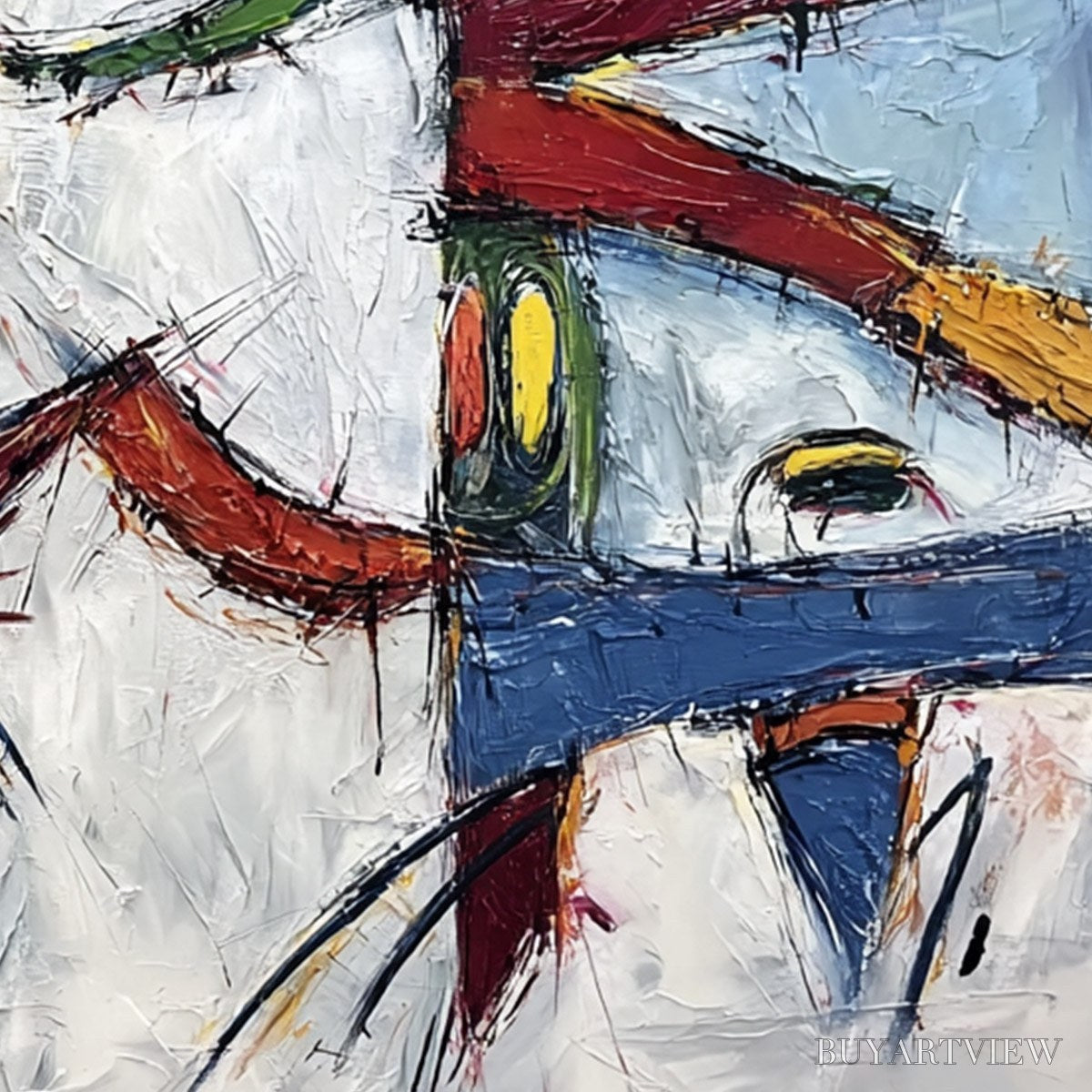 BUYARTVIEW Carnival of Souls – Large Colorful Abstract Impasto - image 5