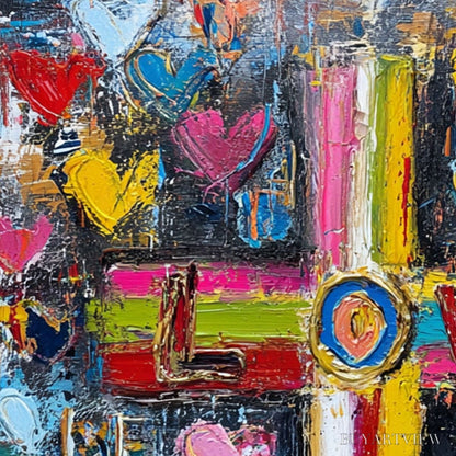 BUYARTVIEW Divine Embrace – Colorful Textured Abstract Painting of Love and Faith - image 5