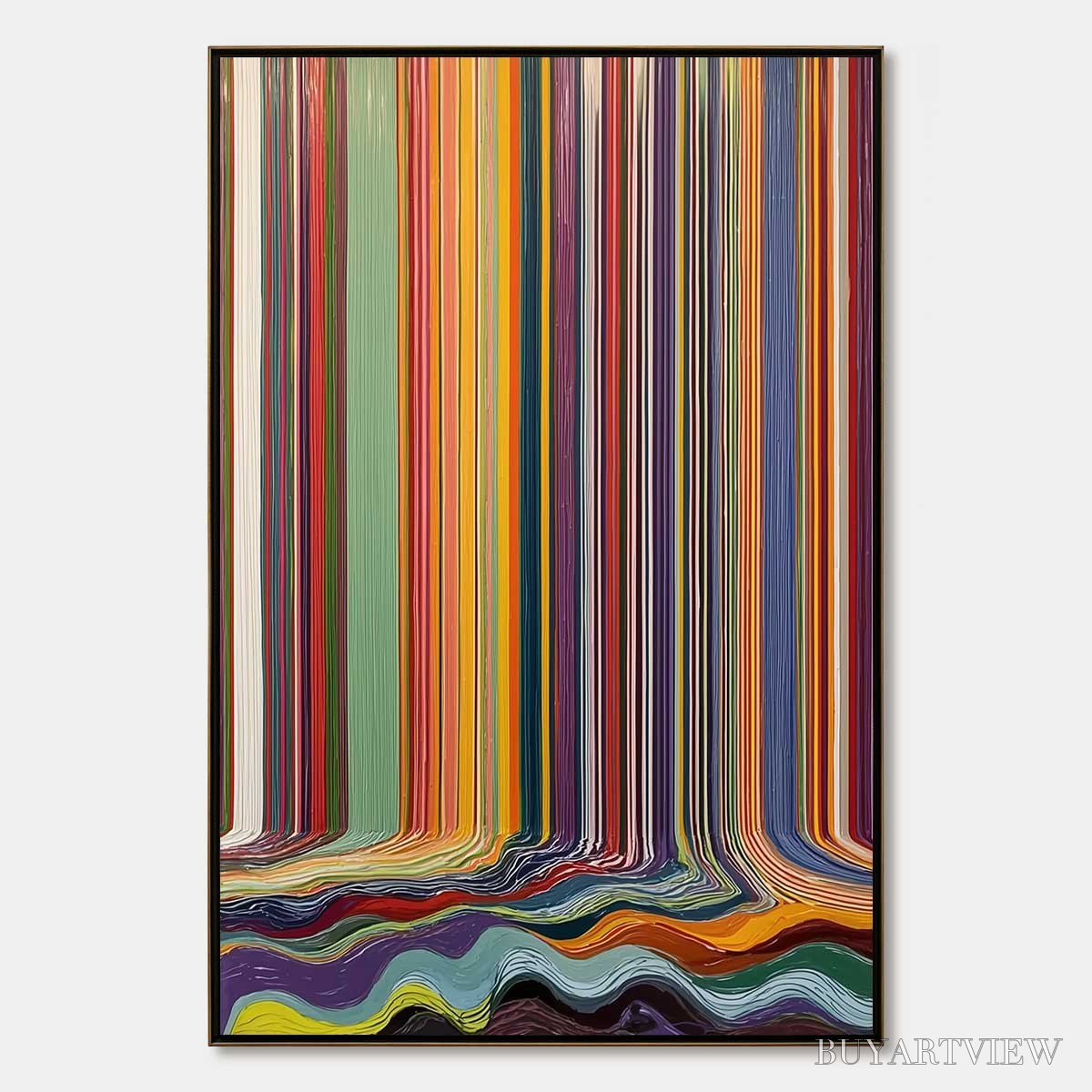 BUYARTVIEW Chromatic Cascade – Vibrant Textured Vertical Abstract Color Painting - image 1