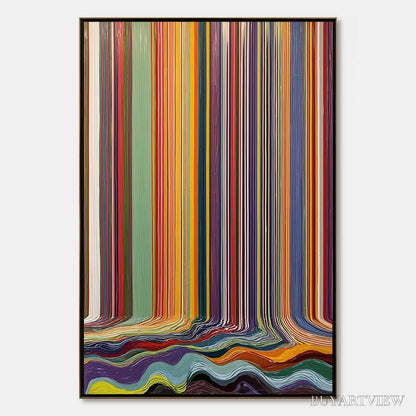 BUYARTVIEW Chromatic Cascade – Vibrant Textured Vertical Abstract Color Painting - image 1