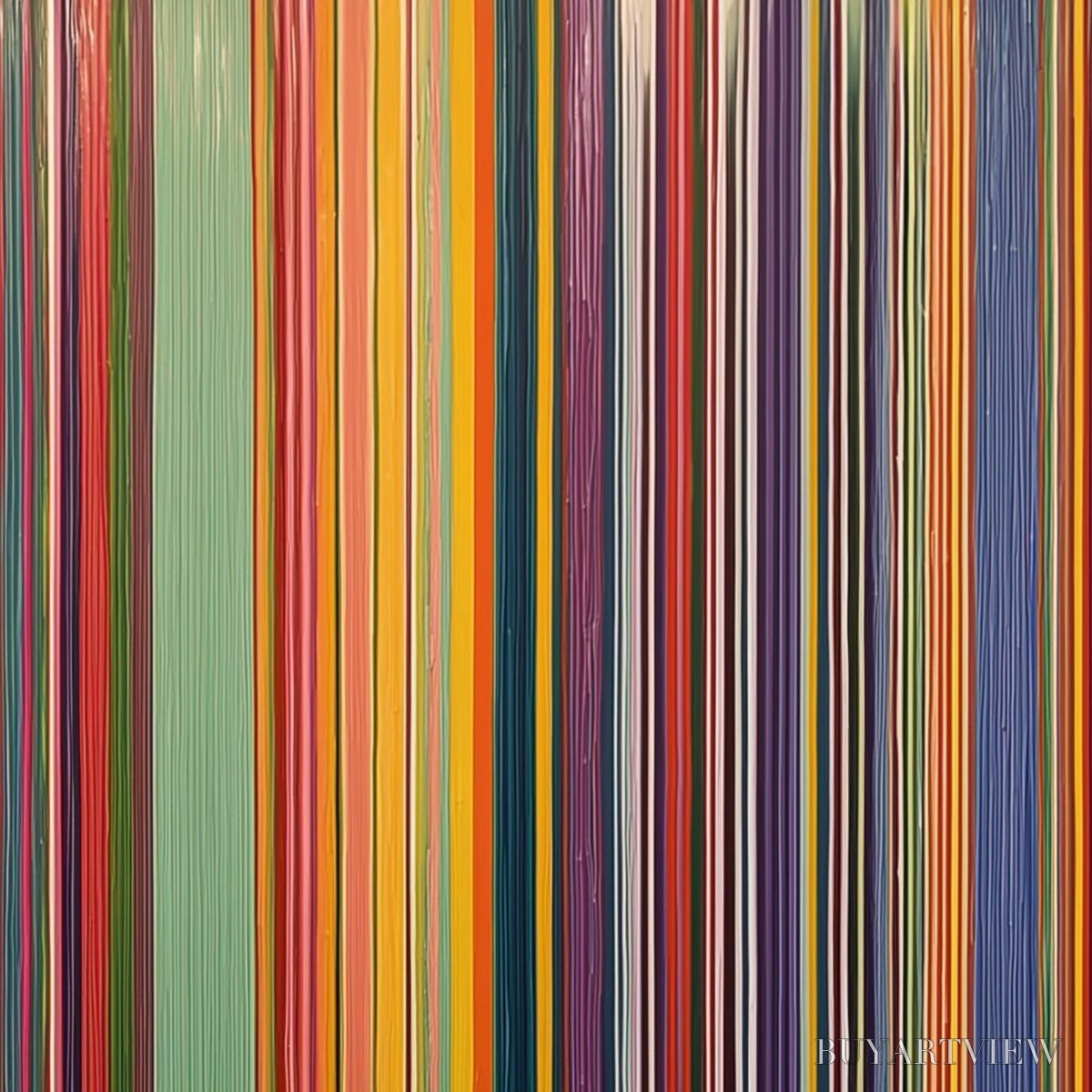 BUYARTVIEW Chromatic Cascade – Vibrant Textured Vertical Abstract Color Painting - image 3