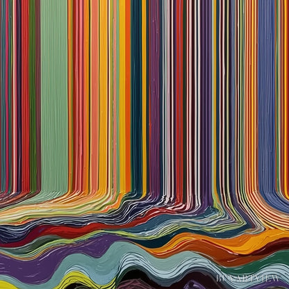 BUYARTVIEW Chromatic Cascade – Vibrant Textured Vertical Abstract Color Painting - image 5