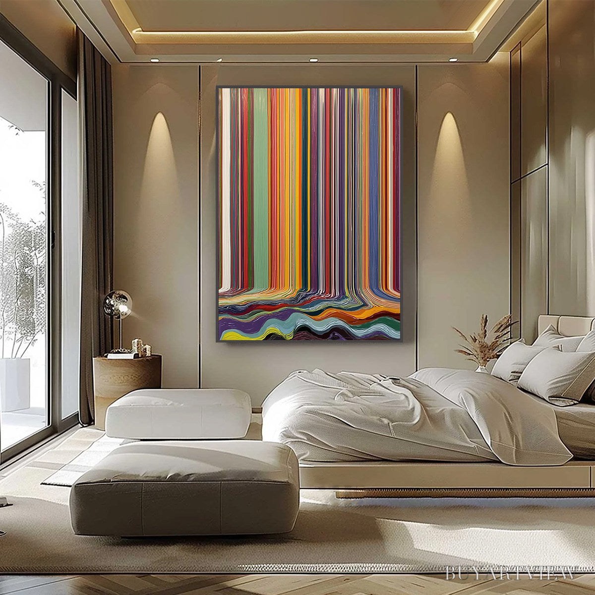 BUYARTVIEW Chromatic Cascade – Vibrant Textured Vertical Abstract Color Painting - image 6