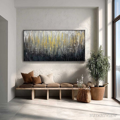BUYARTVIEW Golden Cascade – Large Textured Abstract Gold and Black Painting - image 2